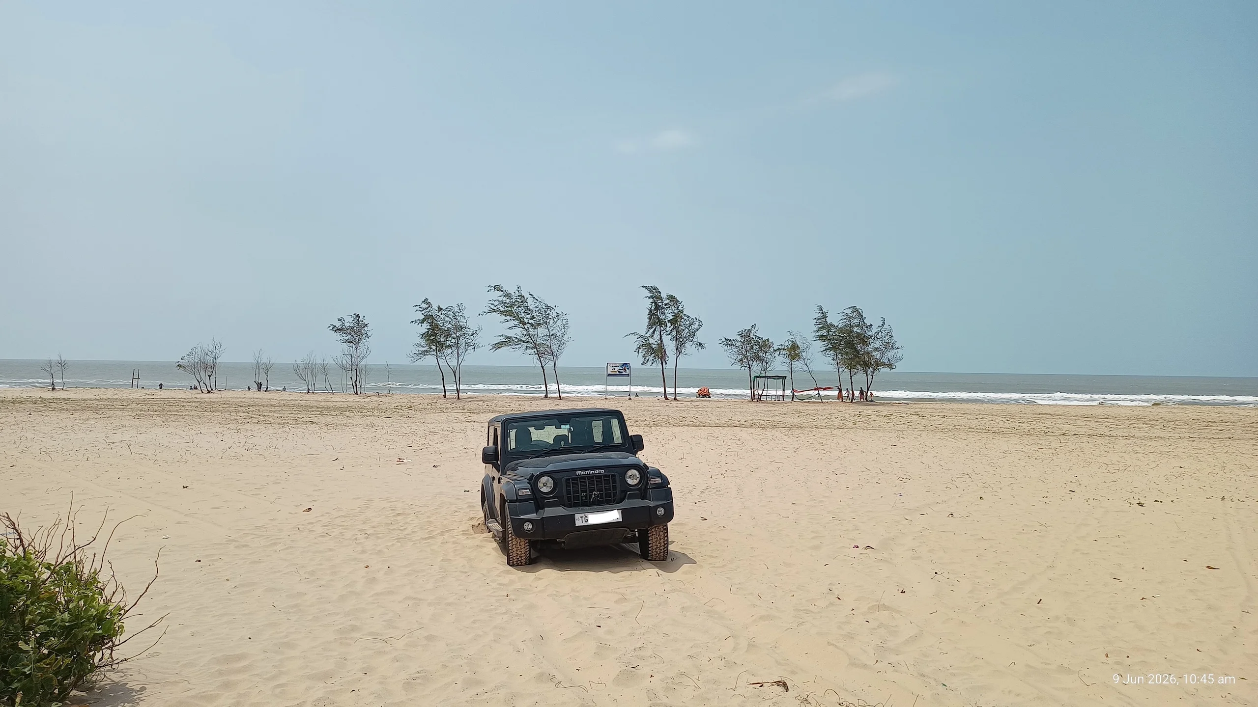 Driving along Chirala coastal roads near the beach